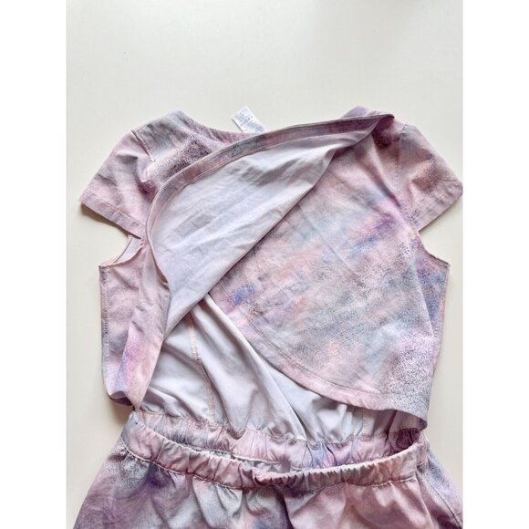 Girl's IVIVVA by LULULEMON Purple Pink Tie Dye Open Back Sporty Dress, Size 7 - Picture 8 of 12